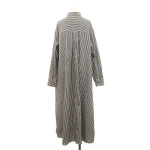 BABYLONE 24SS オーバーAラインシャツワンピース ロング 長袖 36 白 黒 ホワイト ブラック /DF OS