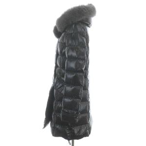 DUVETICA EFIRA フォックスファー ダウンコート アウター ロング フード 44 黒 ブラック グレー