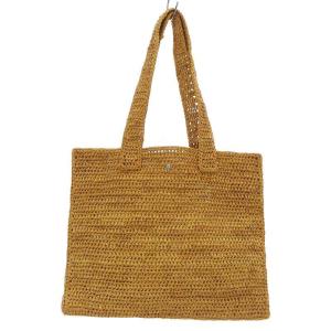 ラフィア トートバッグ ハンドバッグ 茶色 ブラウン