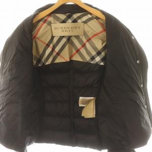 BURBERRY BRIT ペプラムダウンジャケット スタンドカラー XS TP 黒 ブラック
