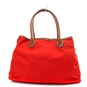 Felisi ナイロン レザー ハンドバッグ 赤 茶 レッド ブラウン 11-52 /DF OS