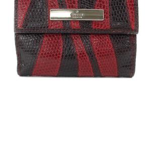 GUCCI パイソン柄 財布 二つ折り ロゴ 赤 レッド 茶色 ブラウン