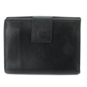 PRADA トライアングルプレート Wホック財布 ロゴ 黒 ブラック