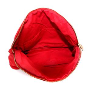 HERMES ボリードポーチ 化粧ポーチ コットン 赤 レッド