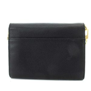 TORY BURCH ショルダーウォレット 財布 チェーン レザー 黒 ブラック ゴールド色