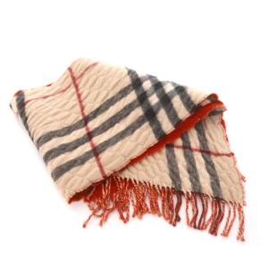 BURBERRY フリンジ マフラー ストール 赤
