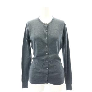 クルーネックカーディガン ニット 長袖 ウール S グレー