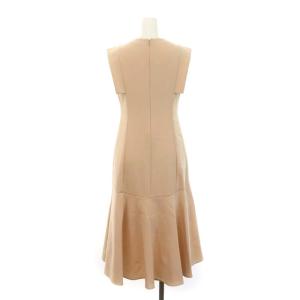 ANAYI 22SS ライトダブルクロスワンピース ロング丈 ミモレ丈 ノースリーブ 34 XS ピンクベージュ