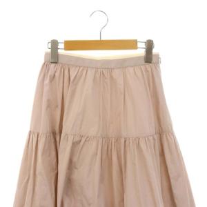 ANAYI タフタティアードギャザースカート ロング丈 ミモレ丈 36 S ダスティピンク