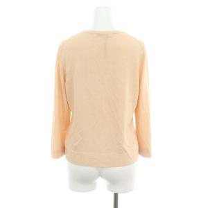 ANAYI レーヨンナイロン クルーネックカーディガン ニット 七分袖 38 M ピンクベージュ