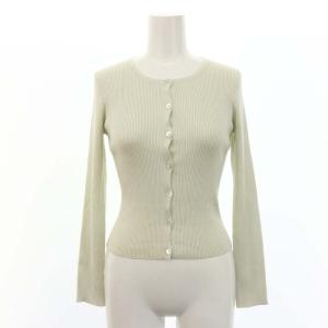 洗える SILK RIB カーディガン 長袖 シルク XS ライトグリーン /YQ OS