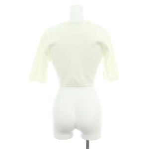 René ベーシック basic 5922100 フロントリボンボレロ カーディガン 五分袖 ニット 34 オフホワイト