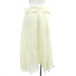 nagonstans アシンメトリー スカート フレア ロング リネン ハイウエスト インナー付き 36 オフホワイト