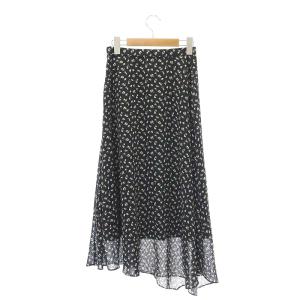 theory luxe 22AW SCATTERED FLOWER PRINT BIBOLI スカート ロング丈 ミモレ丈 サイドジップ