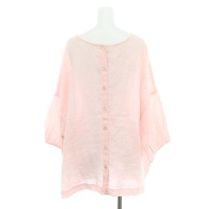 BEARDSLEY リネン オーバーシャツ ブラウス 九分袖 2WAY F ピンク /DF OS