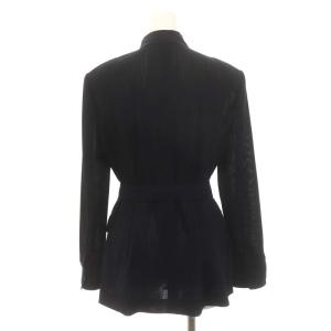 Leilian サマー テーラードジャケット 2B シングル リボンベルト付き 11 濃紺 ネイビー /DF OS