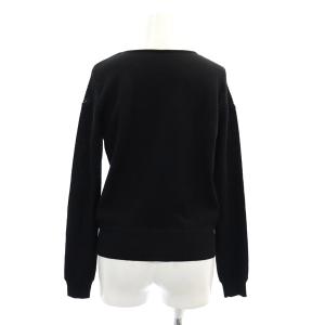 FOXEY ウールニット メッシュ切替 セーター 長袖 40 黒