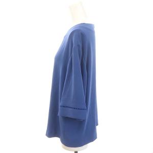 theory luxe 24SS Flow Maisie ブラウス 七分袖 プルオーバー 38 サックスブルー /DO OS