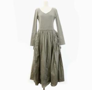 23SS COMBINATIONドレス ワンピース ロング 長袖 2 グレー /DF OS SH