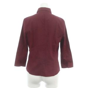 BURBERRY BLUE LABEL ノバチェックパイピング7分袖 シャツ 38 ボルドー