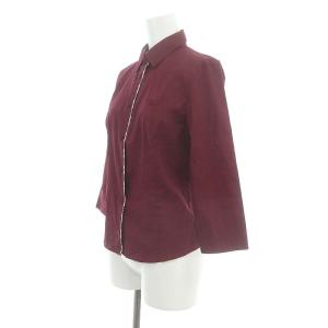 BURBERRY BLUE LABEL ノバチェックパイピング7分袖 シャツ 38 ボルドー