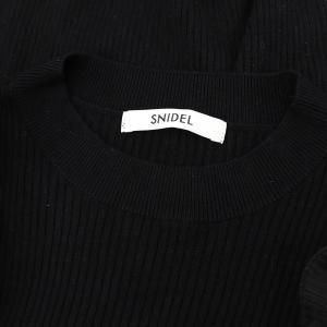 SNIDEL 22AW フリルスリーブカットソー 長袖 オープンショルダー リブ ONE 黒 ブラック