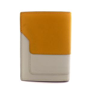 MARNI バイフォールド 財布 二つ折り レザー 黄 イエロー グレー