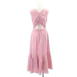 JUSGLITTY 23SS サマーワンピース マキシ ロング ノースリーブ 0 XS ピンク /AT OS
