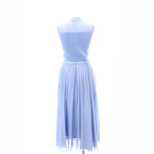 ANAYI 22SS シアーリブプリーツドッキングワンピース 36 ブルー