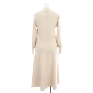 ANAYI 22SS ウールスムースAラインワンピース ニット ロング 長袖 36 ライトピンク