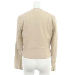 ANAYI シングルライダースジャケット ノーカラー シープスキン 38 M ベージュ