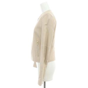 ANAYI シングルライダースジャケット ノーカラー シープスキン 38 M ベージュ