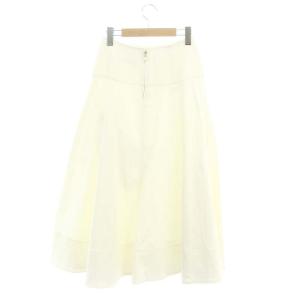 ANAYI 22AW デニムライク ロング フレアスカート シルク混 34 白 ホワイト