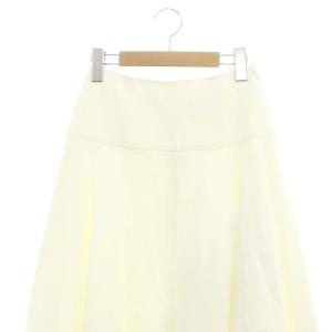 ANAYI 22AW デニムライク ロング フレアスカート シルク混 34 白 ホワイト