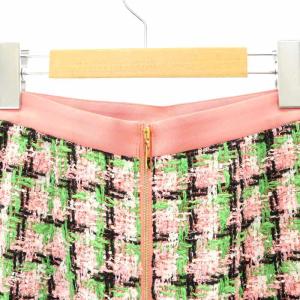 ANAYI 22SS ファンシーチェックツイードスカート トゥルニエ社製生地 タイト ミモレ ロング 34 XS マルチカラー