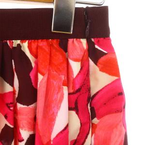 ANAYI 23AW アートフラワープリントダブルタック スカート フレア ロング 34 マルチカラー