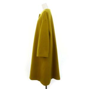 JOURNAL STANDARD メルトンフレアコート ノーカラー Aライン ドロップショルダー F 黄 イエロー