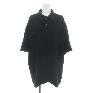 パイル地ポロシャツ 半袖 L 黒 ブラック