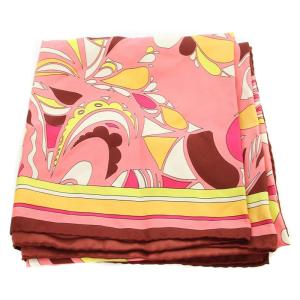 Emilio Pucci マーブル柄シルクチーフ 総柄 ピンク 赤 レッド