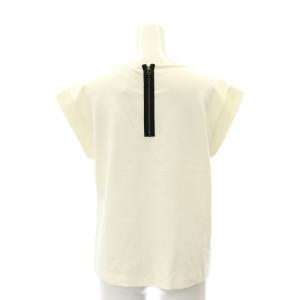 LANVIN en Bleu リボン ショートスリーブトップス ブラウス フレンチスリーブ 38 M 白 ホワイト 黒 ブラック