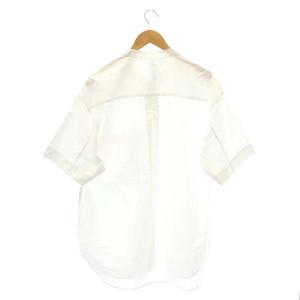 MHL. 22SS COTTON RAMIE POPLIN 半袖シャツ バンドカラー L 白 ホワイト /DF OS