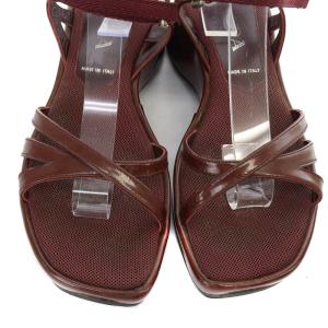 PRADA スクエアトゥ プラットフォーム ストラップサンダル 36.5 23.5cm ボルドー /SR2 SH