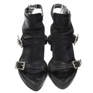 ANN DEMEULEMEESTER アンドゥムルメステール トリプルストラップサンダル 38 ブラック