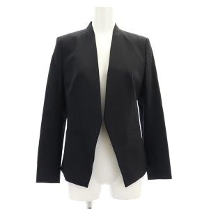 Tailor Lanai ノーカラージャケット 総裏地 ボタンレス ウール 0 黒 ブラック /MY OS