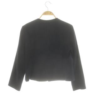 ANAYI ノーカラージャケット 背抜き ポケット 38 濃紺 ダークネイビー