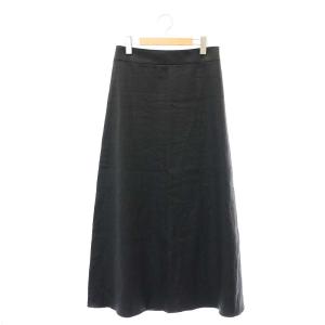 24SS リネン シアースカート フレア ロング 36 S 黒 ブラック /SY OS