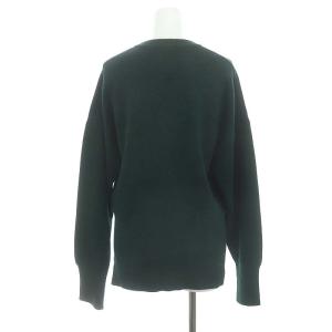 nagonstans ミラノリブニット セーター 長袖 プルオーバー スリット ウール 38 M 緑 グリーン