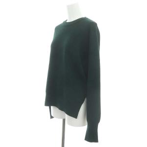 nagonstans ミラノリブニット セーター 長袖 プルオーバー スリット ウール 38 M 緑 グリーン