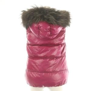 DUVETICA デュベティカ Goccia ファー ダウンベスト フード 40 ピンク /MF OS