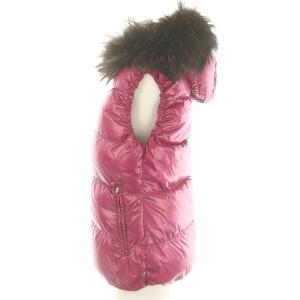 DUVETICA デュベティカ Goccia ファー ダウンベスト フード 40 ピンク /MF OS